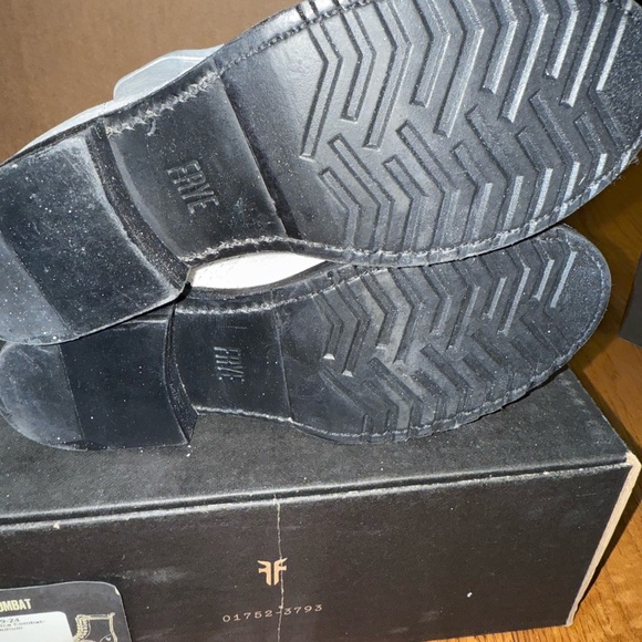 Frye White Combat Boots with Black Laces new - Picture 5 of 5